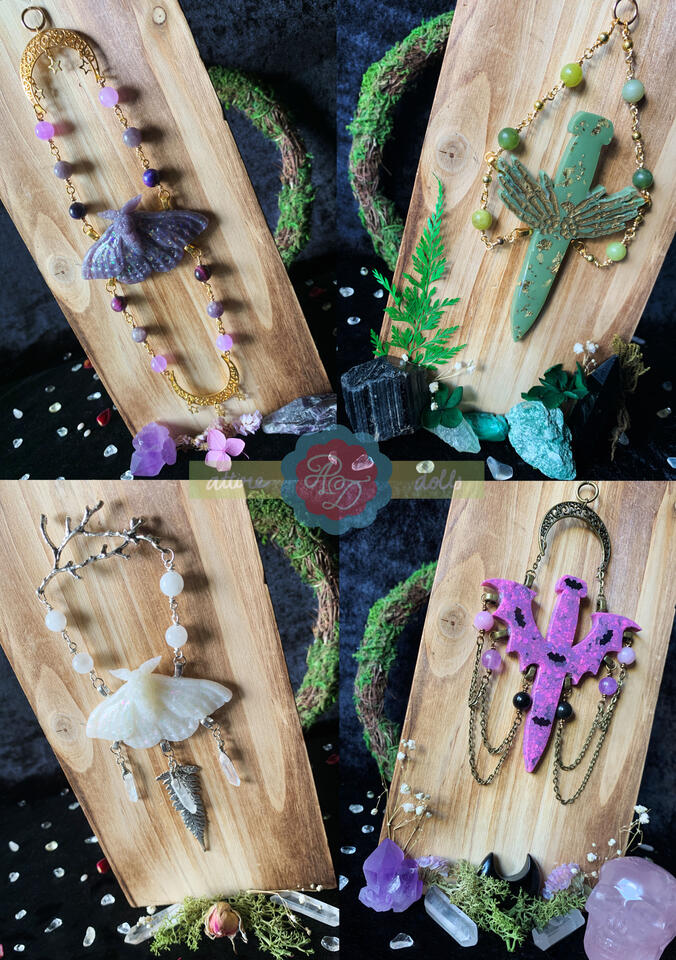 Shimmering Moth and Arcane Dagger Wall Hangings