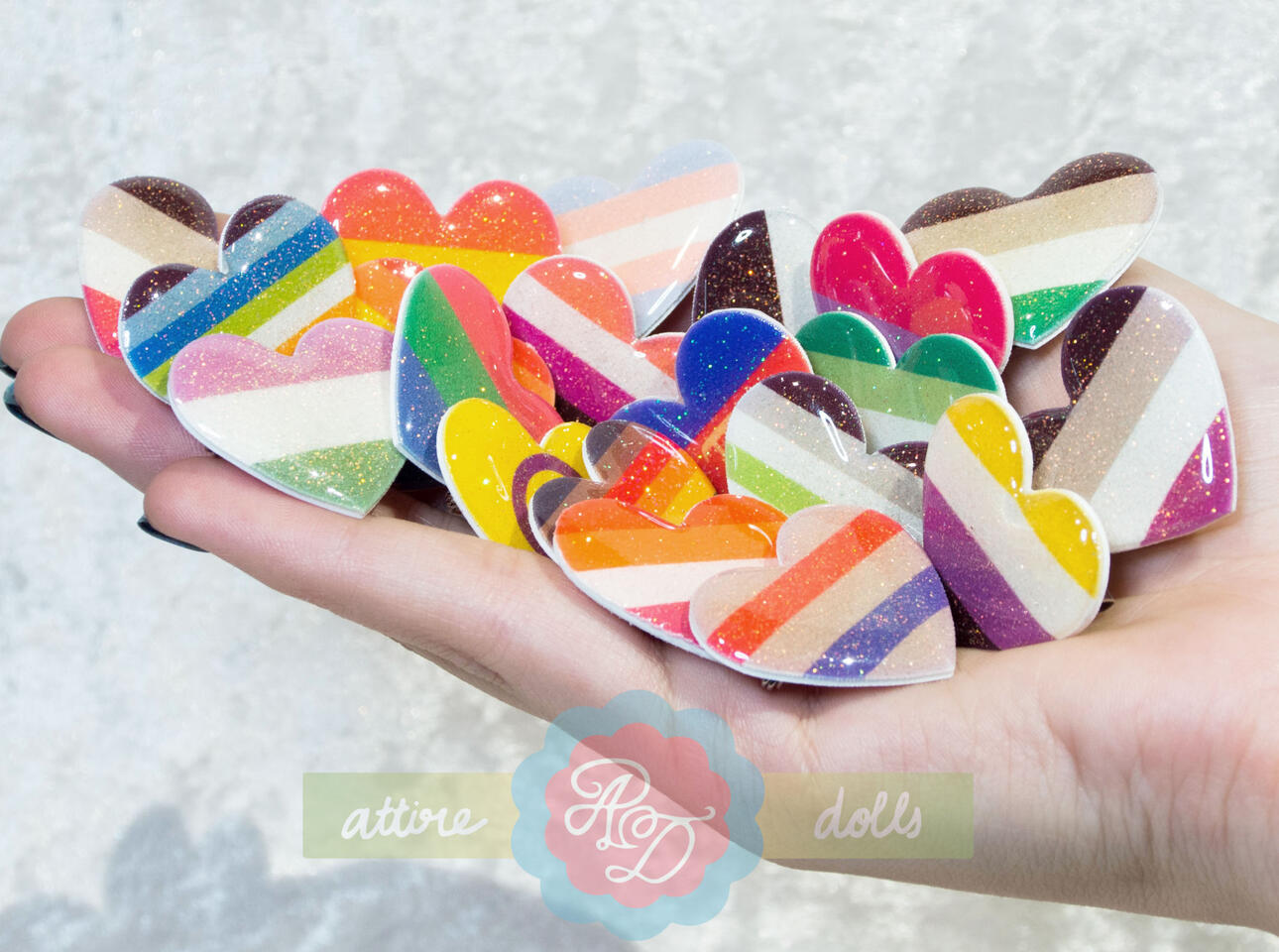 Pride Flag Glitter Badges